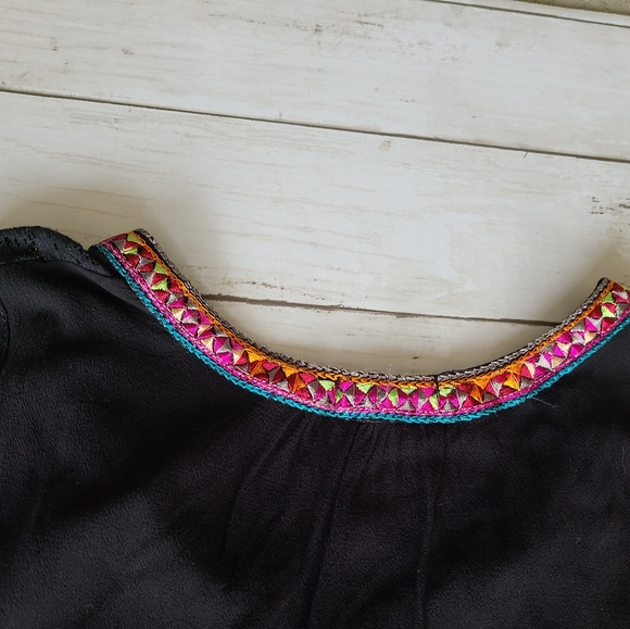 Black Boho Tank with Tassels - Picture 5 of 6